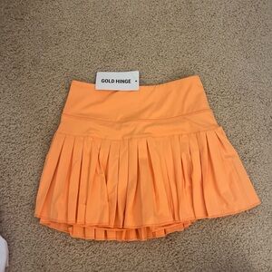Gold Hinge Women's Vibrant Orange Mini Skirt